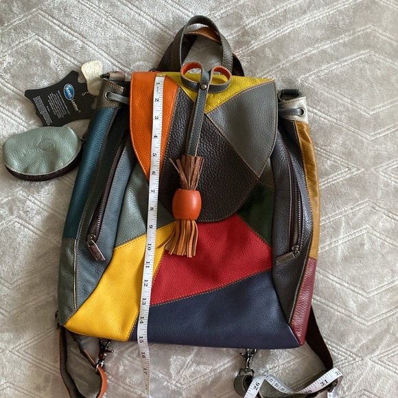 Multicolor Patchwork Leather Backpack - Picture 2 of 5